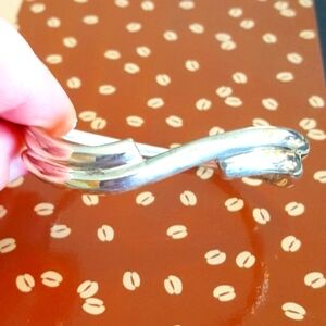 Vintage Real Silver Wave Hook Latch Bracelet